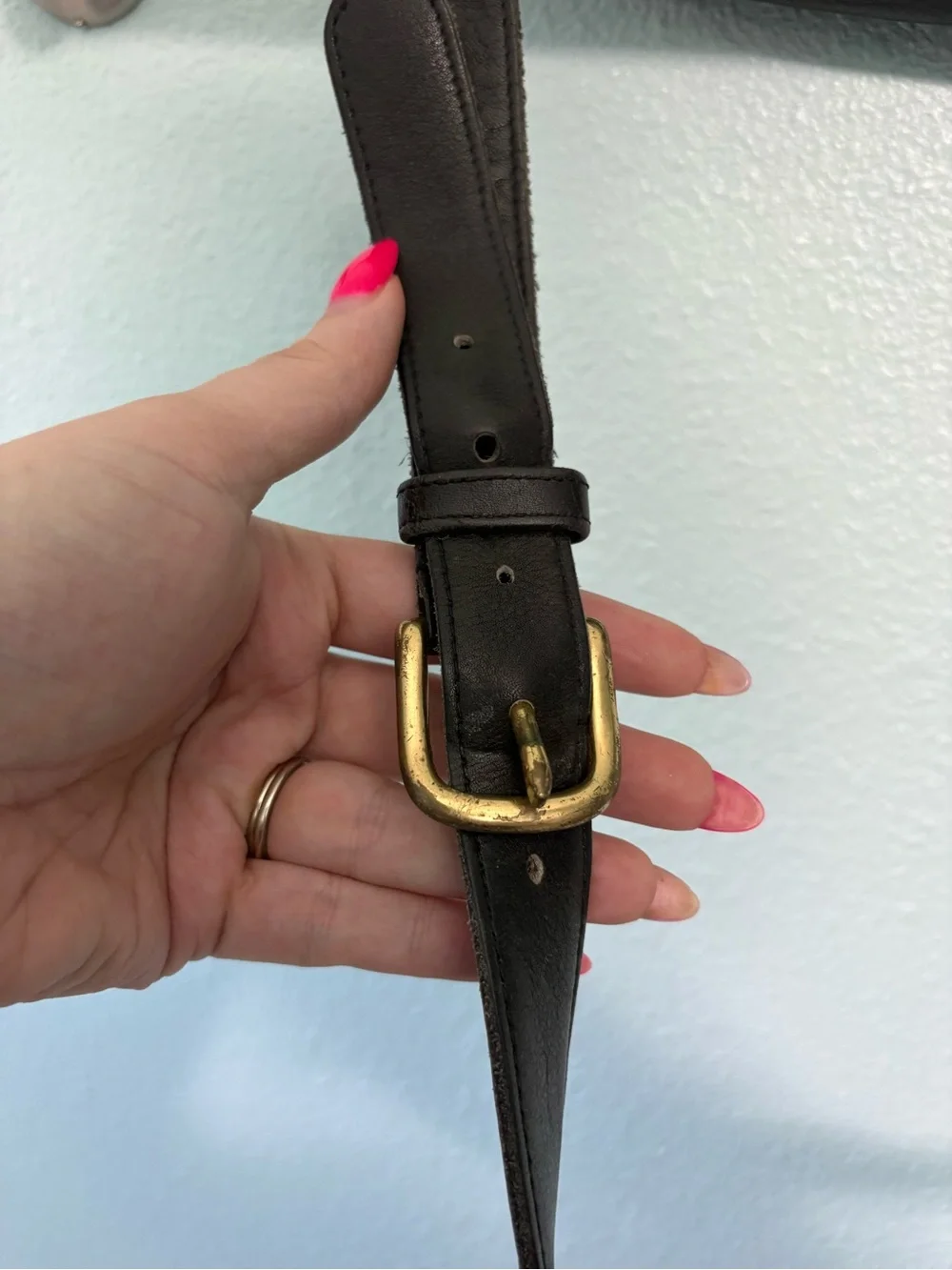 Vintage Coach Black Leather Top-Handle Laptop Bag with Shoulder Strap